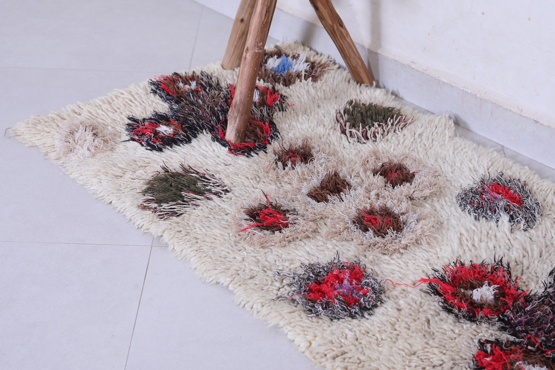 Vintage handmade moroccan berber runner rug 2 FT X 5.6 FT