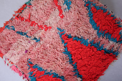 Moroccan kilim colorful handmade azilal rug pouf