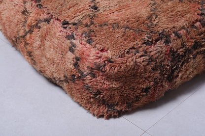 Two handmade moroccan brown berber rug pouf