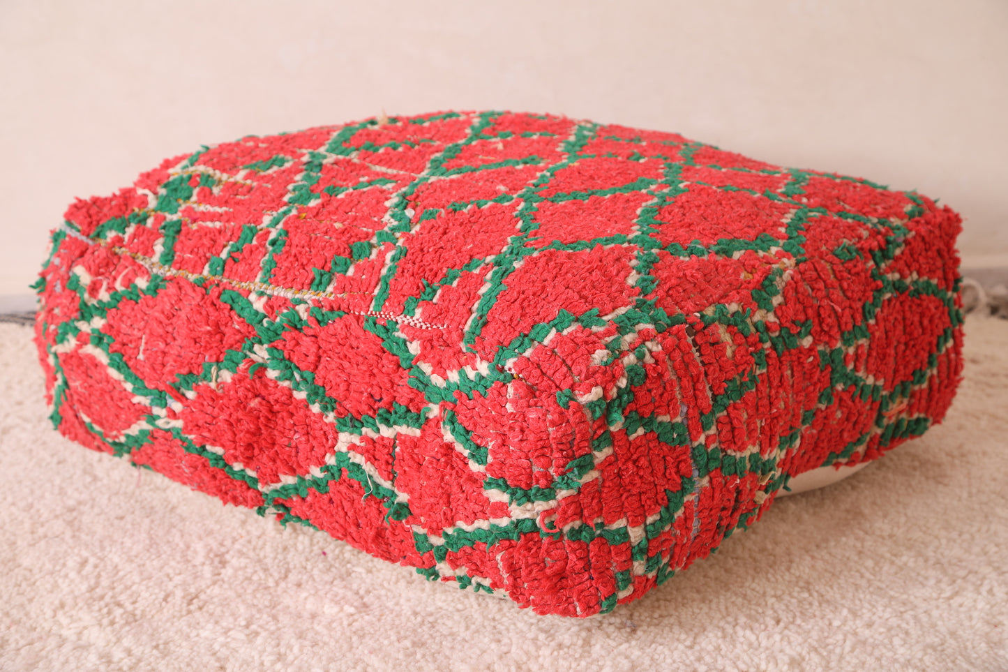 Moroccan red Pouf Cushion for Home Decor