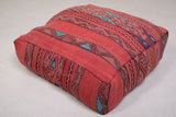 Two Moroccan decorative red poufs ottoman