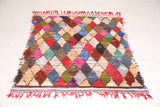 Colorful Boucherouite rug 3 X 4.5 Feet