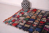 Multicolored Moroccan Boucherouite rug 3.7 x 6.1 Feet