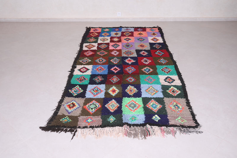 Moroccan Boucherouite Rug - Vibrant Patchwork | 4.7 x 9.8 Feet - Boucherouite rug