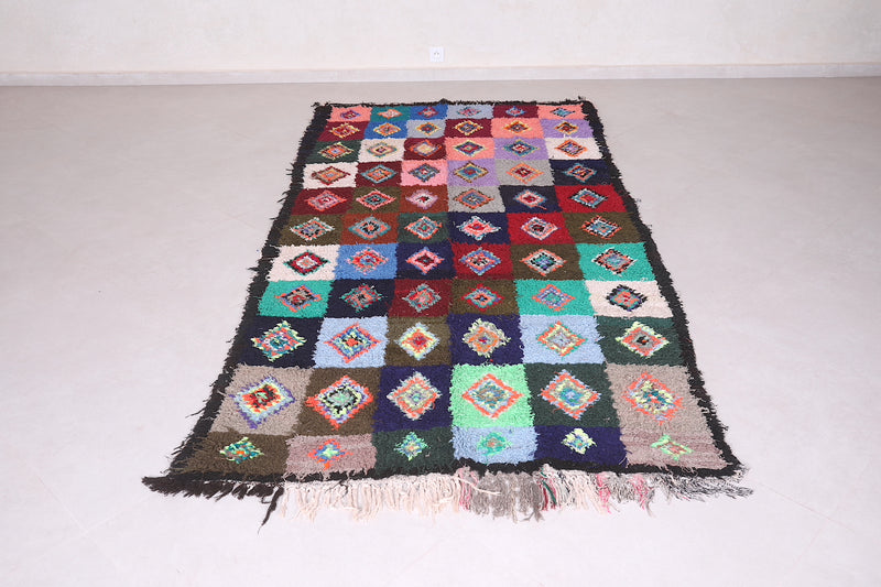 Moroccan Boucherouite Rug - Vibrant Patchwork | 4.7 x 9.8 Feet - Boucherouite rug