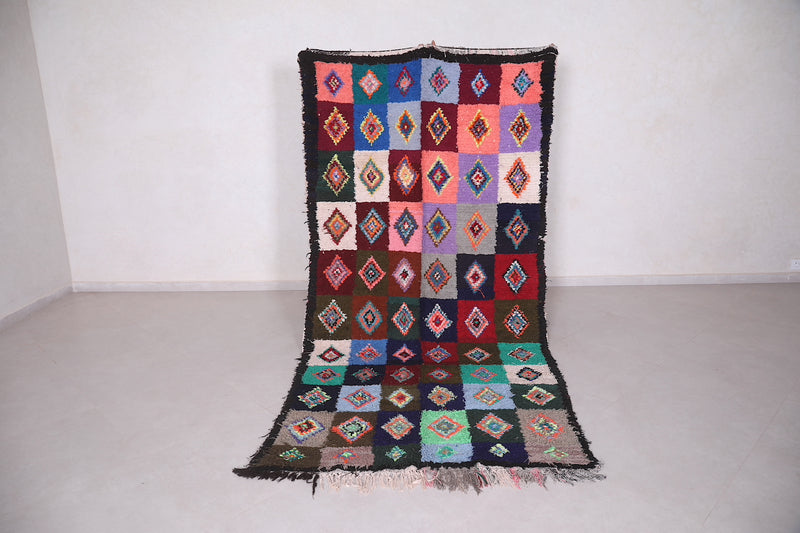 Moroccan Boucherouite Rug - Vibrant Patchwork | 4.7 x 9.8 Feet - Boucherouite rug