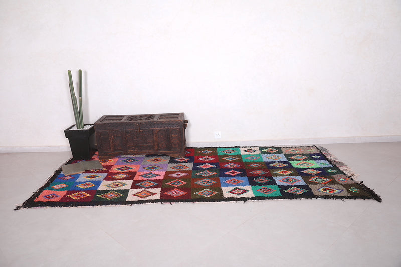 Moroccan Boucherouite Rug - Vibrant Patchwork | 4.7 x 9.8 Feet - Boucherouite rug