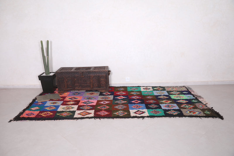 Moroccan Boucherouite Rug - Vibrant Patchwork | 4.7 x 9.8 Feet - Boucherouite rug