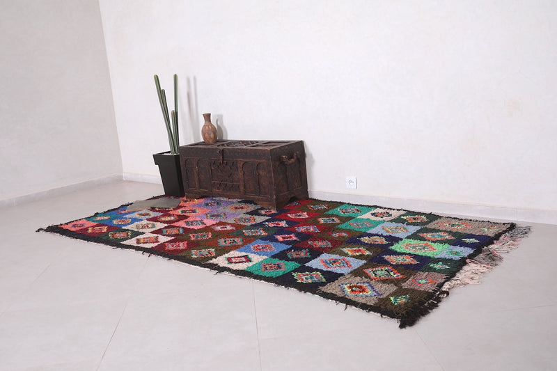 Moroccan Boucherouite Rug - Vibrant Patchwork | 4.7 x 9.8 Feet - Boucherouite rug