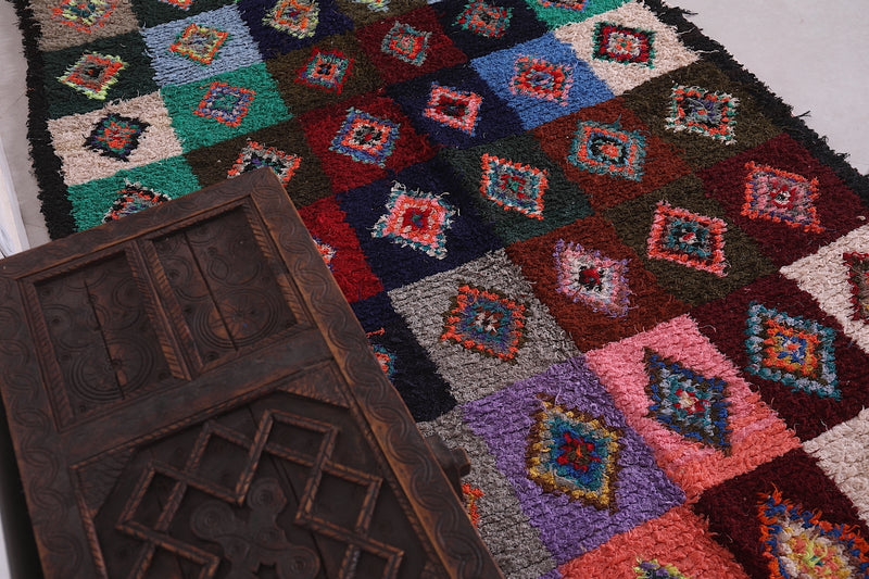 Moroccan Boucherouite Rug - Vibrant Patchwork | 4.7 x 9.8 Feet - Boucherouite rug