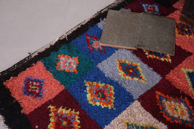 Moroccan Boucherouite Rug - Vibrant Patchwork | 4.7 x 9.8 Feet - Boucherouite rug
