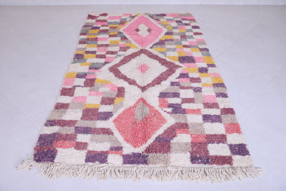 Colourful handmade moroccan berber contemporary rug 4.7 FT X 8.2 FT