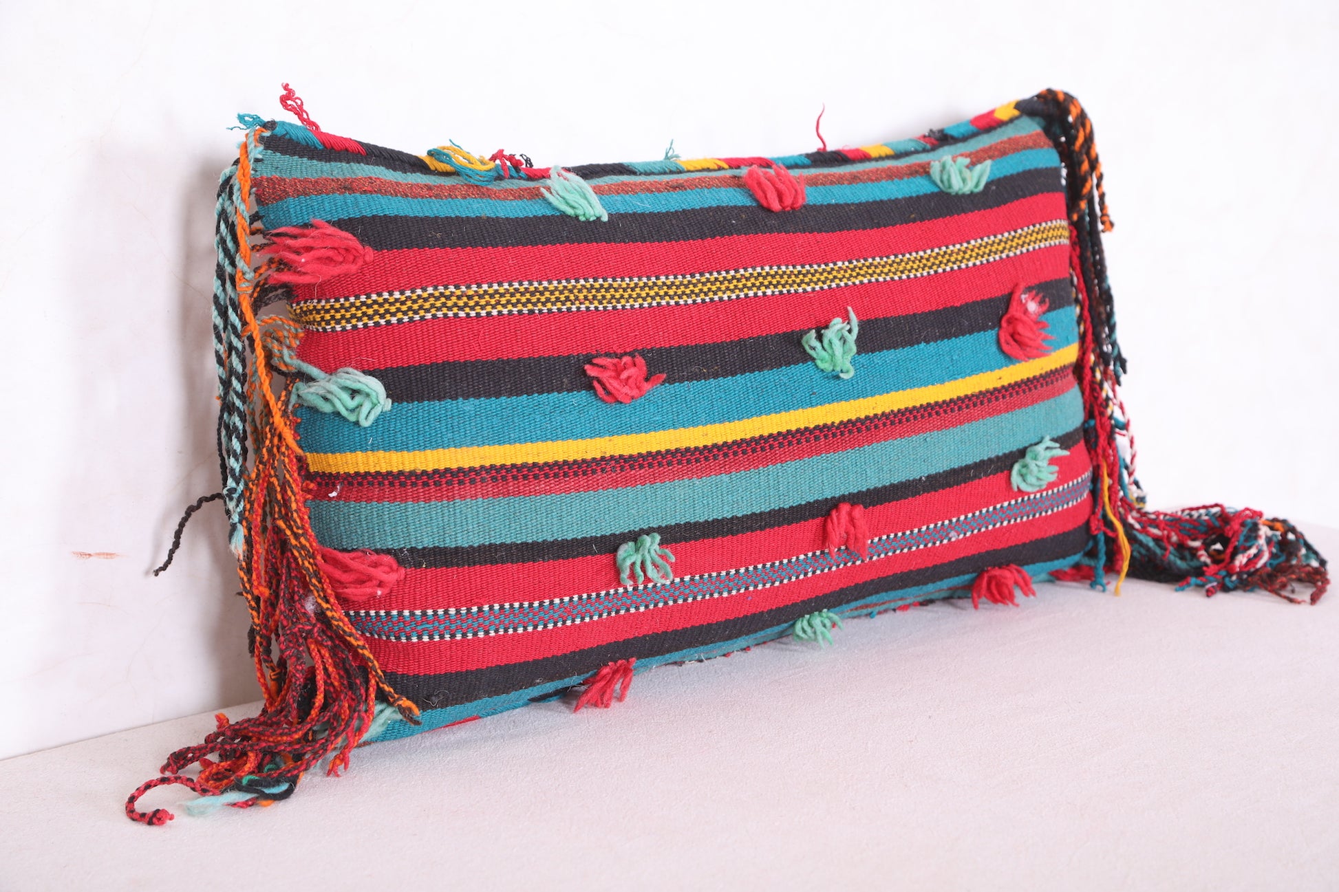 Colorful Moroccan Kilim Pillow 14.5 INCHES X 24.4 INCHES