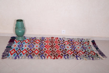 Vintage handmade moroccan berber runner rug 2.5 FT x 5.5 FT