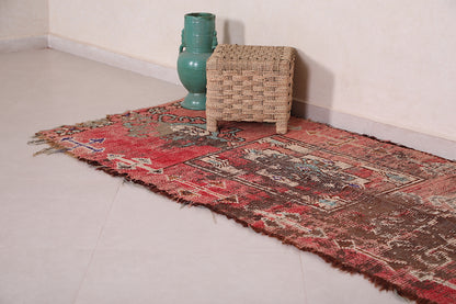 Antique Moroccan rug runner 3.4 X 8.3 Feet