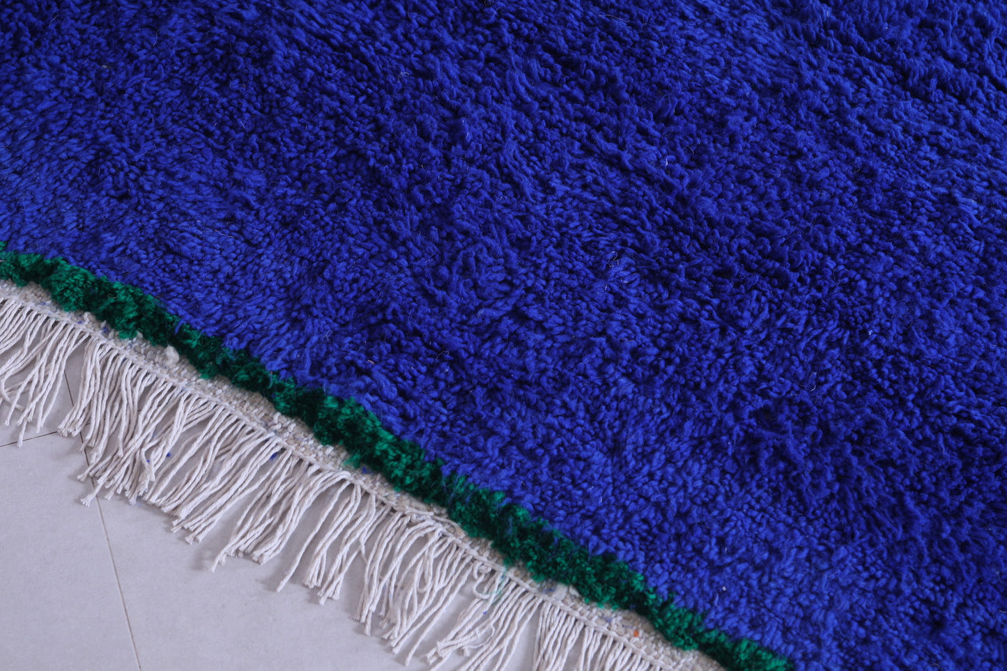 Shag Moroccan blue rug - Plain Moroccan blue rug - Custom Rug