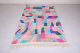 Vintage handmade moroccan berber contemporary rug 4.8 FT X 8.2 FT