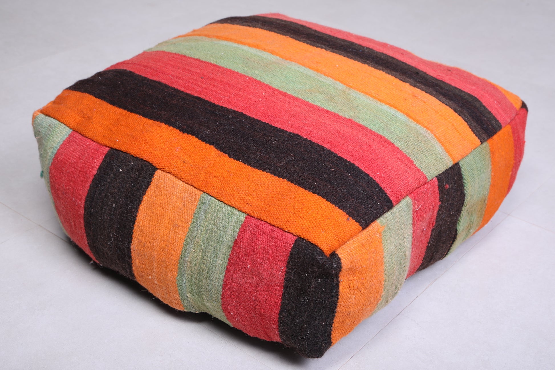 Two Colorful Moroccan Floor Poufs Ottoman