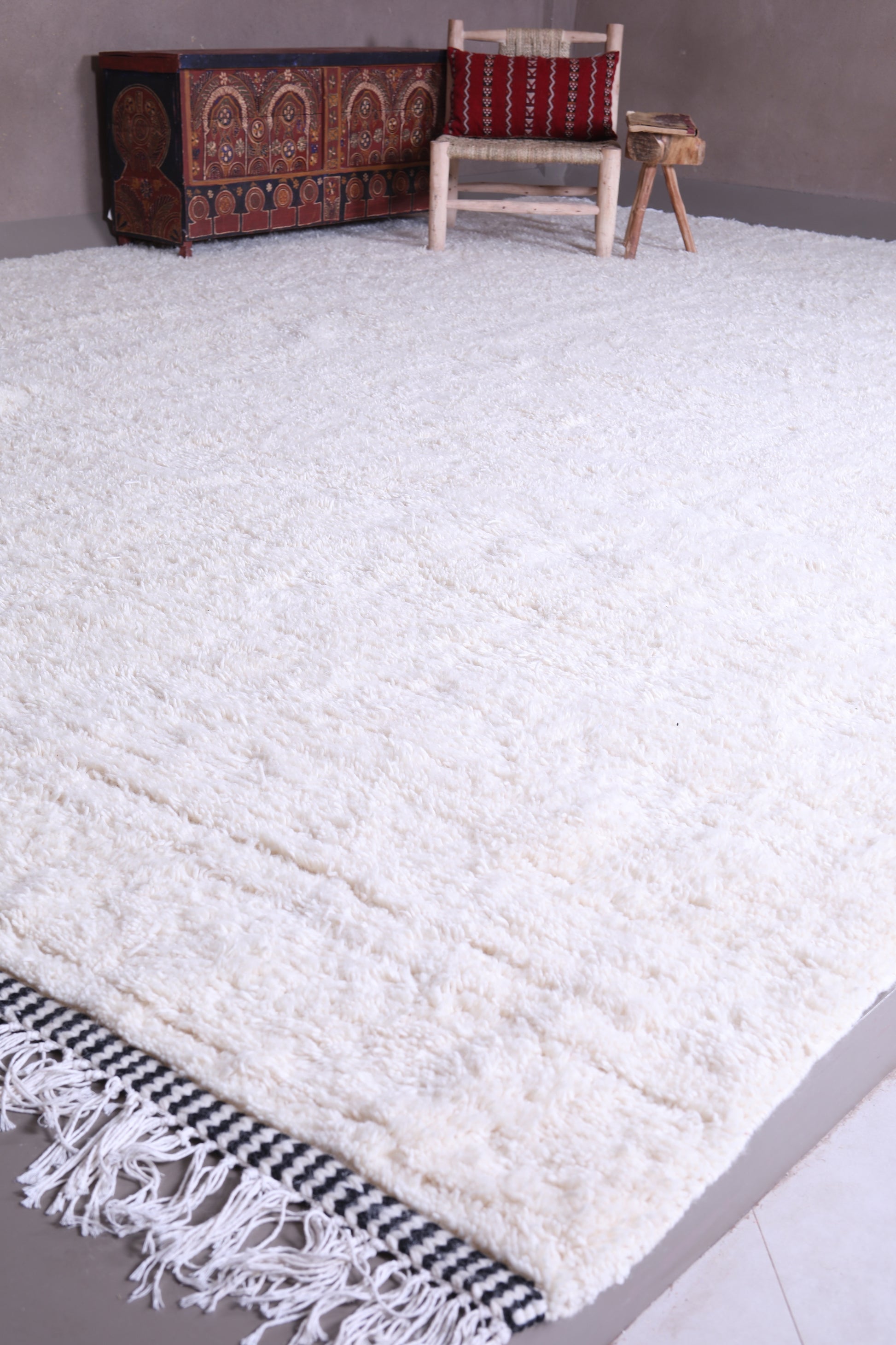 Large moroccan handmade beni ourain rug 11.8 X 16.1 Feet
