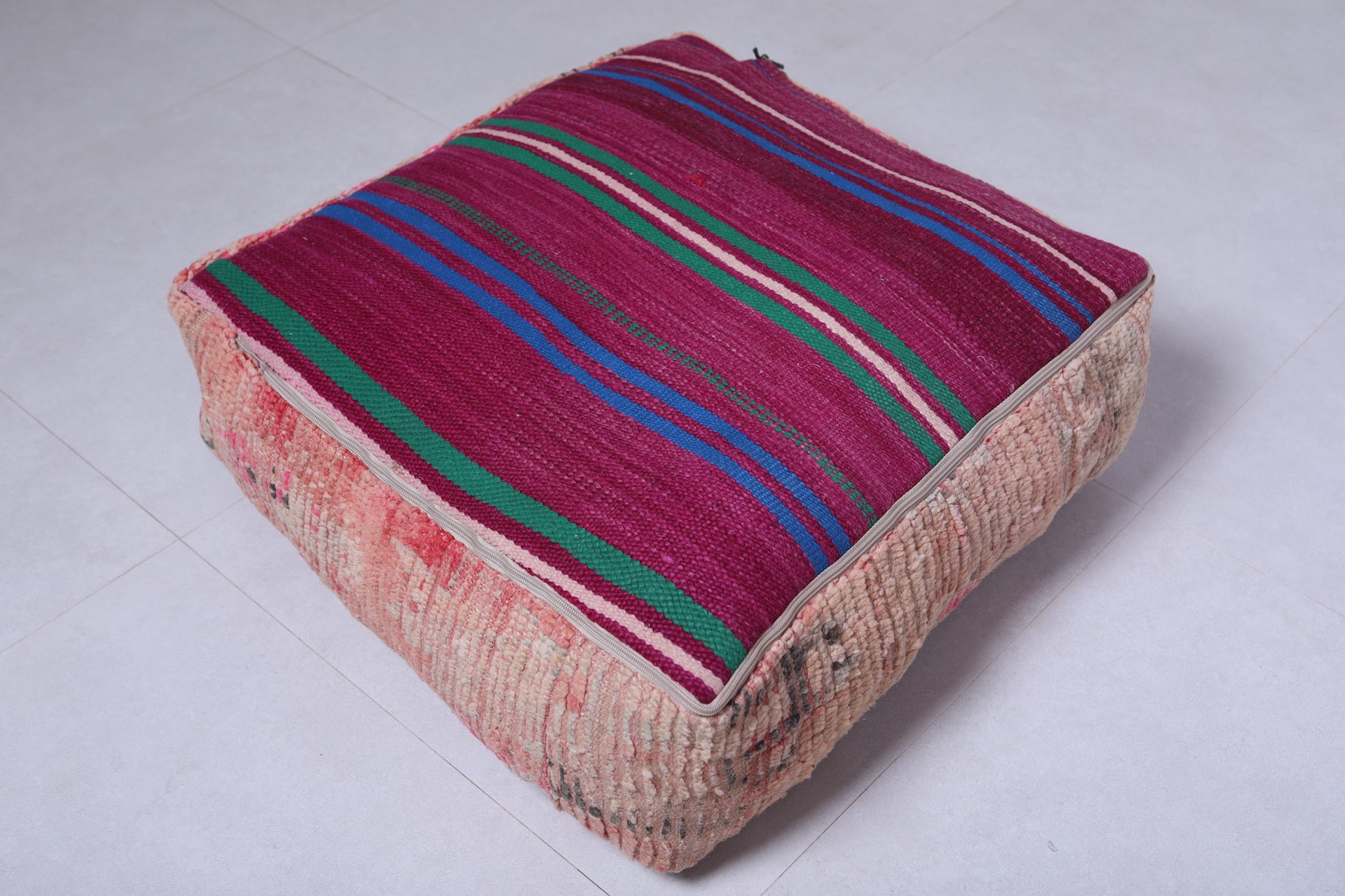 Moroccan azilal ottoman berber rug pouf