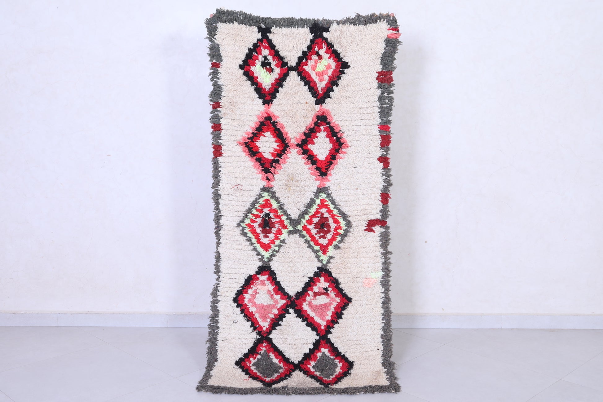 Vintage handmade moroccan runner rug 2.3 FT X 5.5 FT