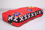 Two Stunning Red Ottoman Poufs with berber symbols