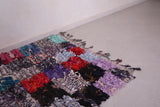 Checkered boucherouite rug 4.2 x 5.4 Feet