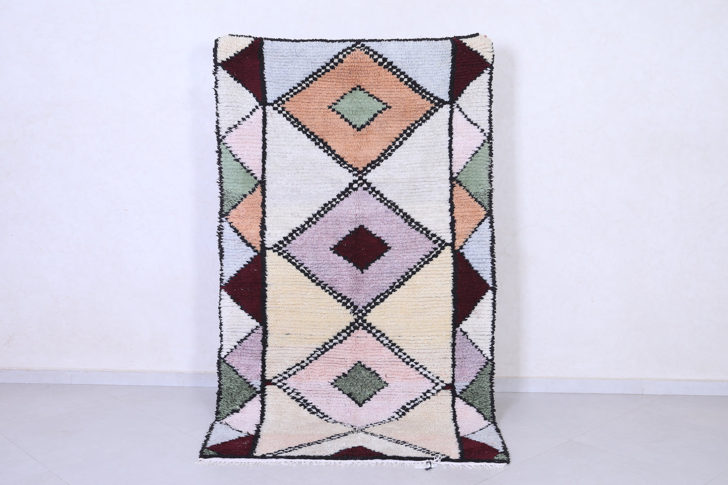 Vintage handmade moroccan berber runner rug 4.1 FT X 7.2 FT