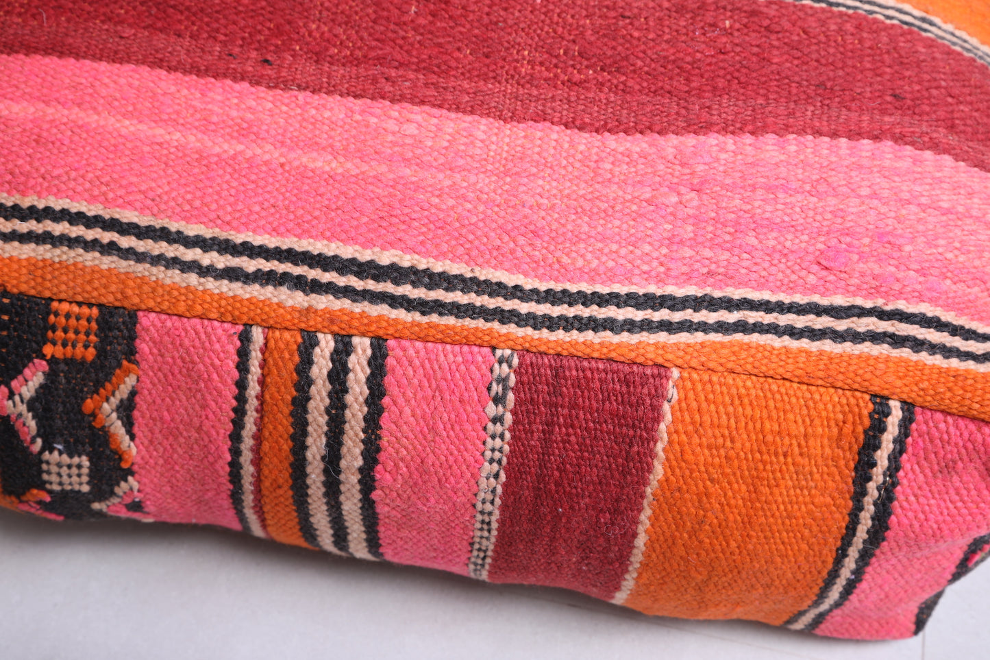 Multicolored Berber Pouf woven handmade Ottoman