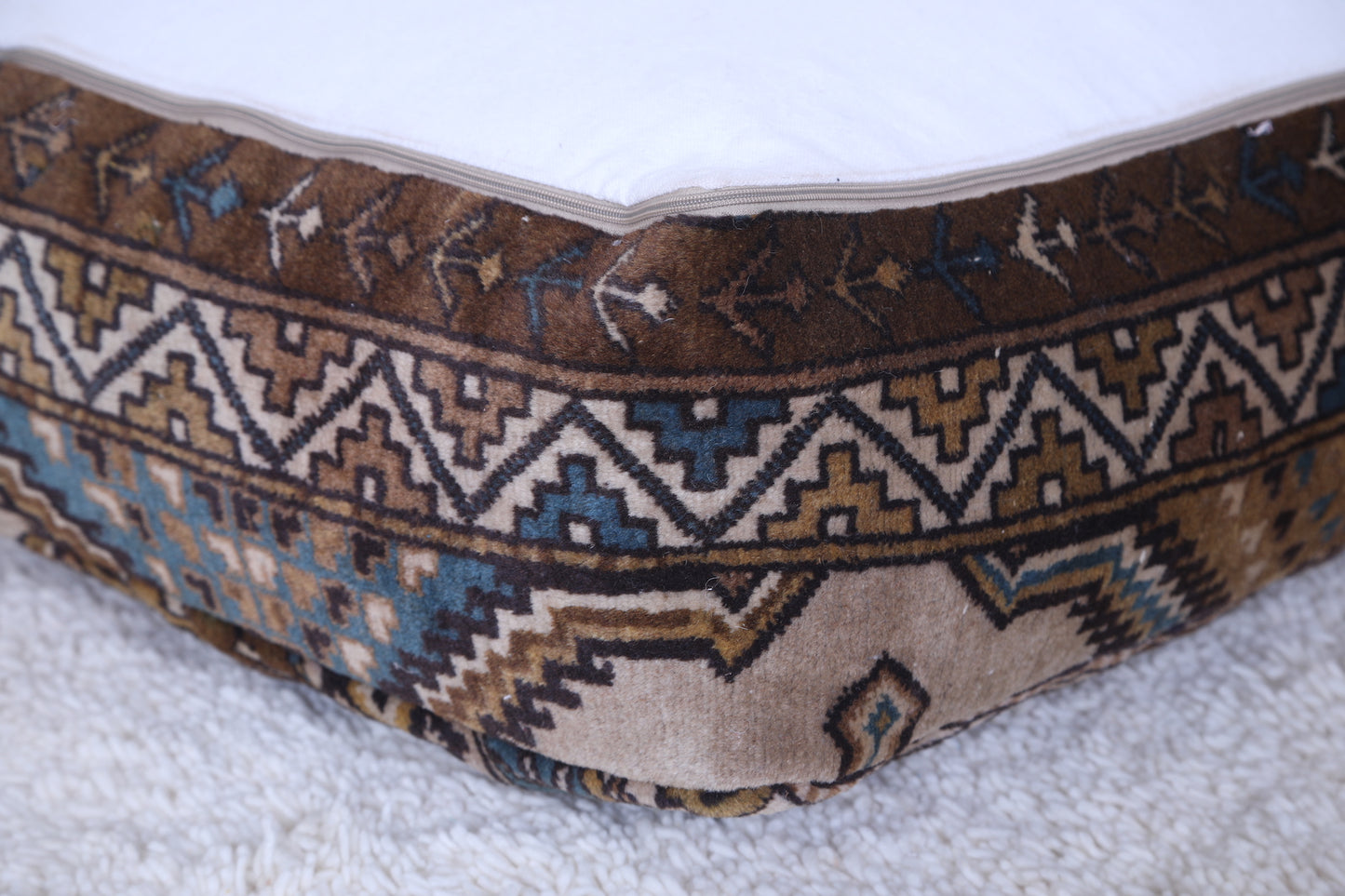 Moroccan handmade  berber vintage rug kilim pouf