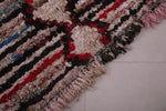 Handmade boucherouite rug 3.1 FT X 5.8 FT