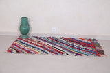 Colorful Moroccan Boucherouite rug 3.1 x 4.9 Feet
