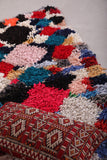 Colorful Moroccan Boucherouite Rug 2.4 X 4.8 Feet