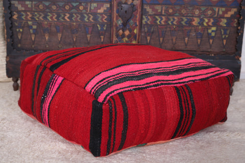 Kilim Otoman hademade Pouf in Red Color