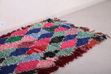 Moroccan Boucherouite runner rug 3.4 X 7.1 Feet
