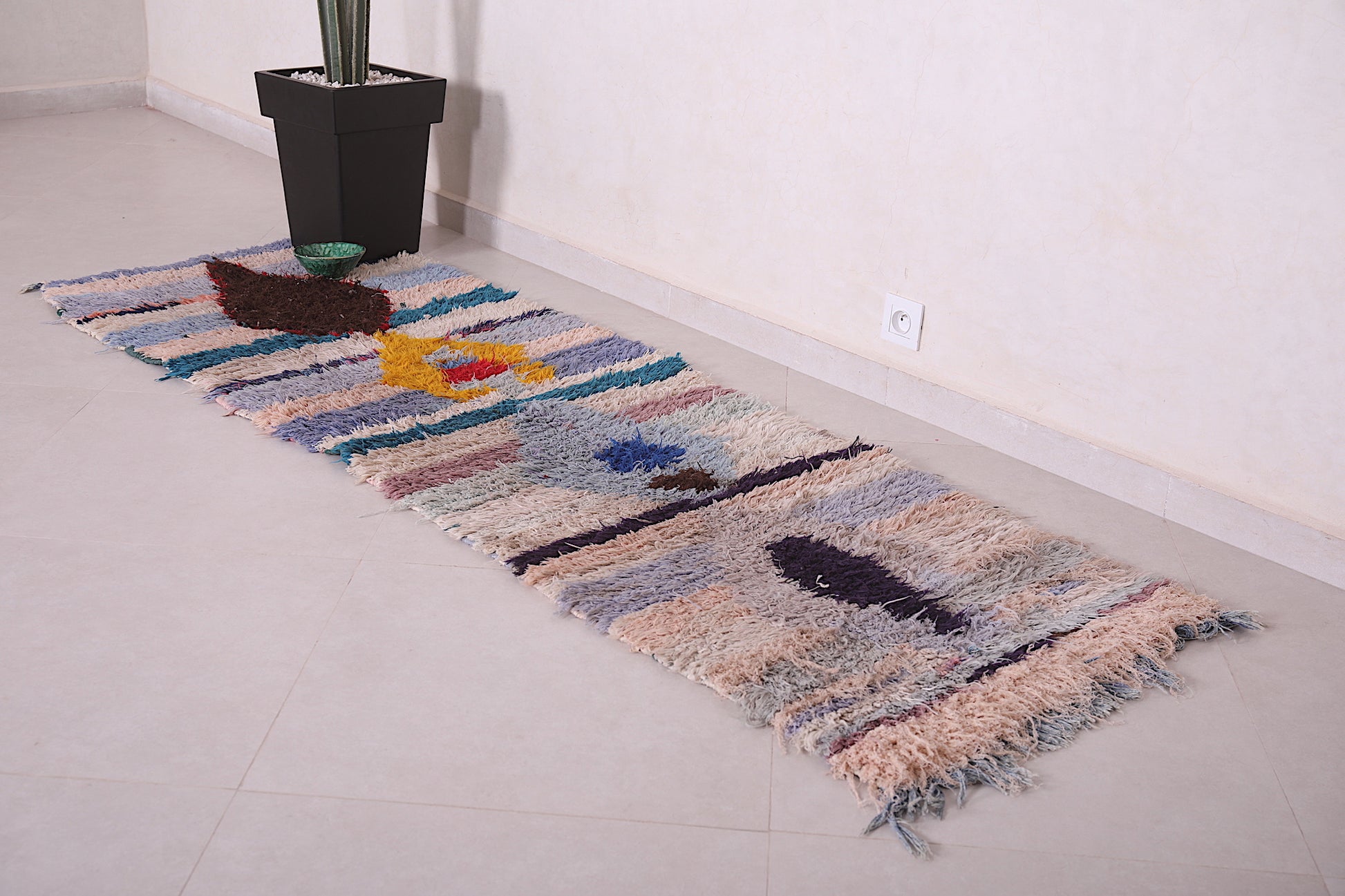Handmade Moroccan Hallway Rug 2.3 X 7.5 Feet