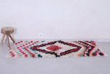 Long Beautiful Colorful Moroccan Rug 2.3 X 5.9 Feet