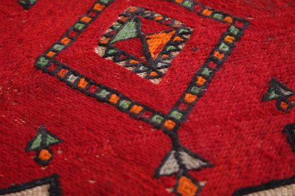 Vintage handmade moroccan berber hassira 5.8 FT X 8.3 FT