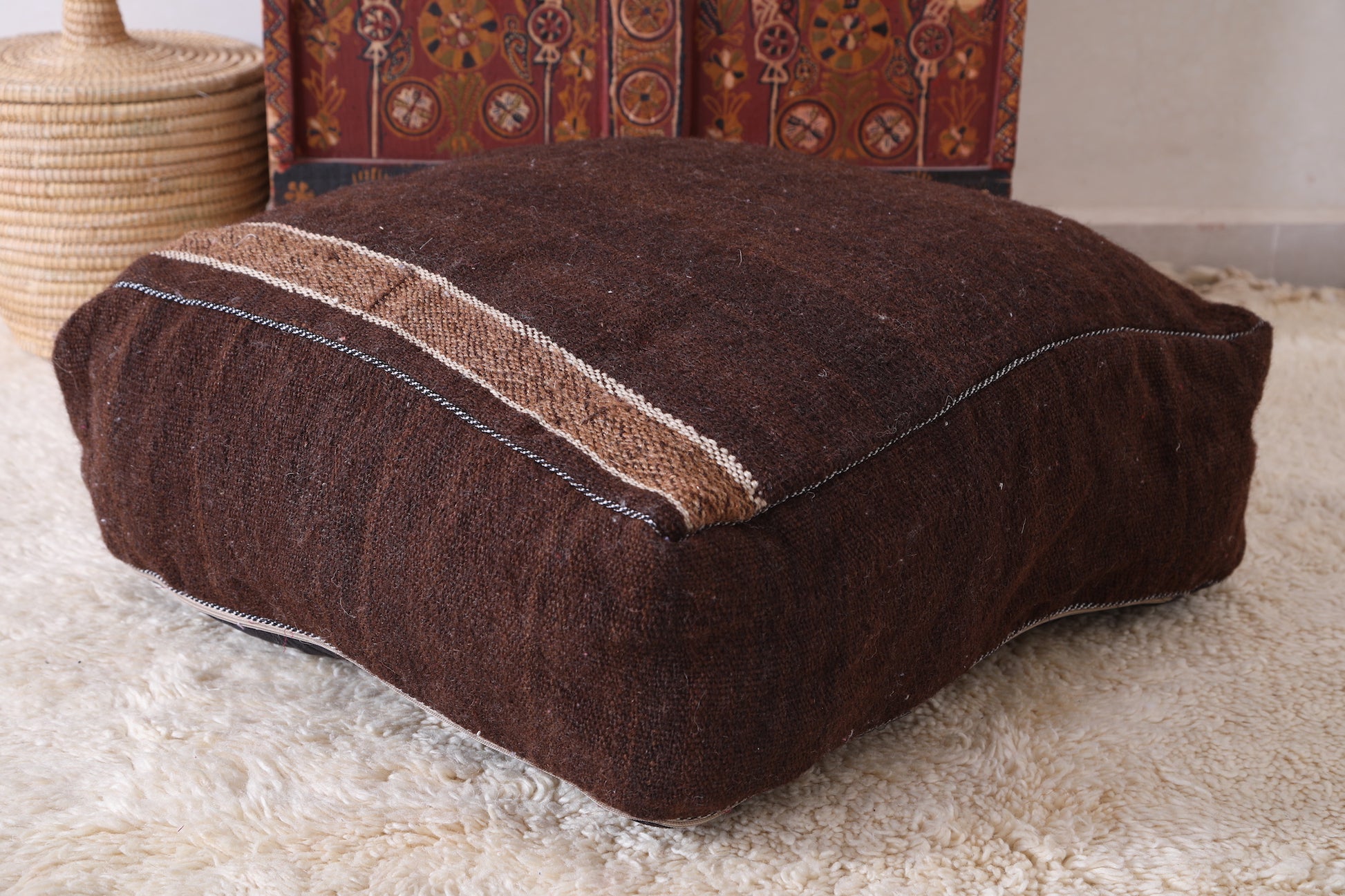 Brown Ottoman berber Moroccan Kilim Pillow