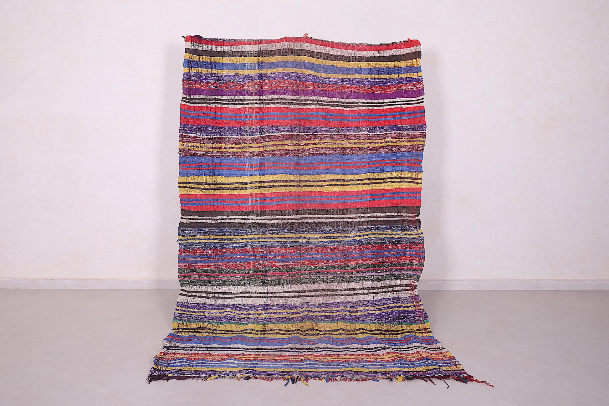 Colorful Moroccan kilim rug 5.2 FT X 8.3 FT