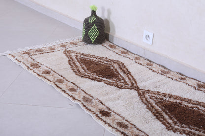 Vintage handmade moroccan berber runner rug 2.3 FT X 6.2 FT