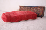 Long Red Moroccan Floor red Pouf Ottoman