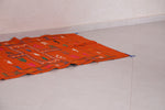 Orange Moroccan kilim 3 FT X 4.8 FT