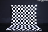 Shaggy black and white checkers rug 6.9 X 9.8 Feet