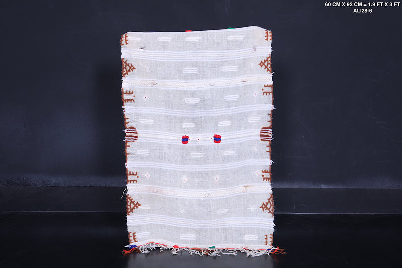 Moroccan Handwoven Berber Kilim - Artisan Craft 1.9x3 FT - Handwoven Kilim