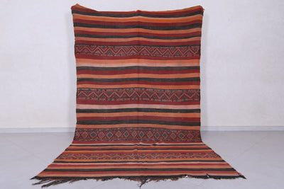 Vintage Handmade Moroccan Rug - 6 x 10 ft | Tribal Wool Stripes - moroccan rug