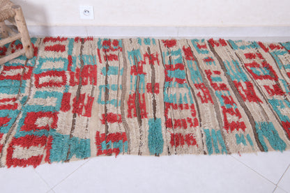 Vintage handmade moroccan rug 3.5 X 6.3 Feet - Boucherouite Rugs