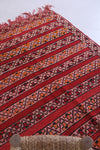 Vintage handmade berber rug 4.1 X 4.9 Feet - Handwoven Kilim