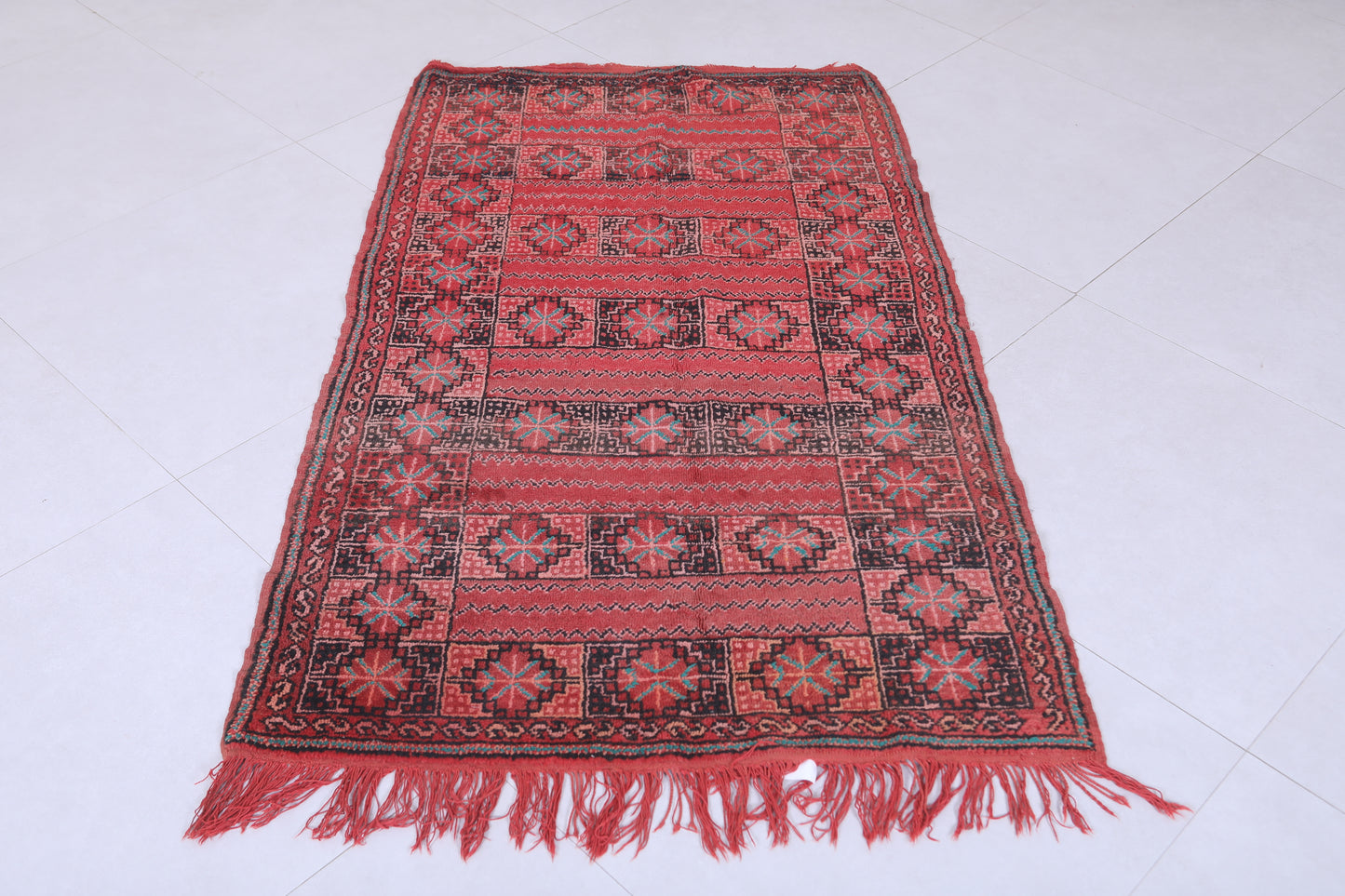 Vintage handmade Moroccan rug 3 X 5.1 Feet - moroccan rug