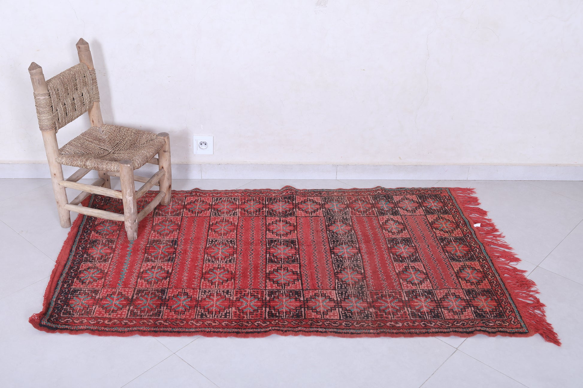 Vintage handmade Moroccan rug 3 X 5.1 Feet - moroccan rug